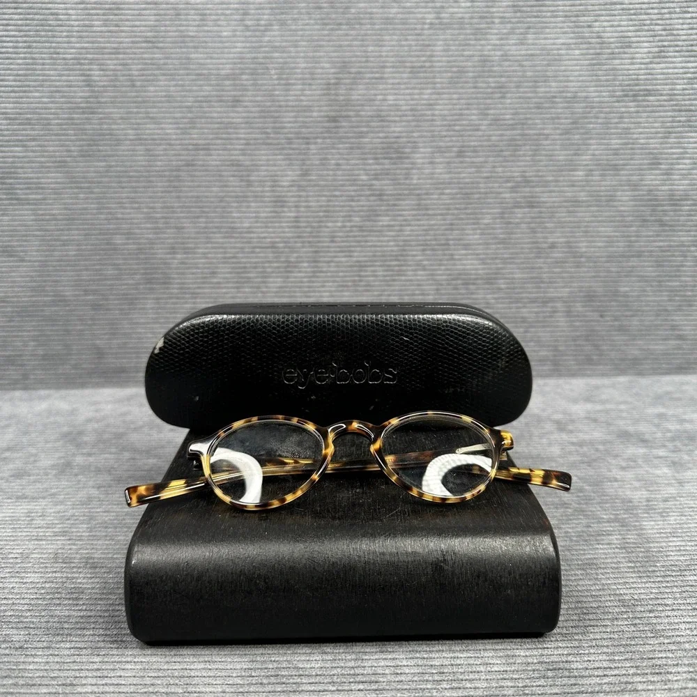 Eyebobs Tortoise Shell Round Reading Glasses Y2k with Case Brown Black Eyewear